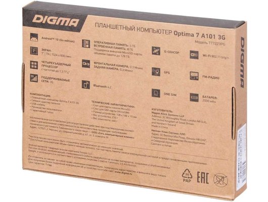 Планшет Digma Optima 7 A101 8Gb 3G black